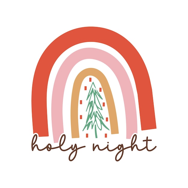 Paquete de diseño Boho Christmas Rainbow SVG