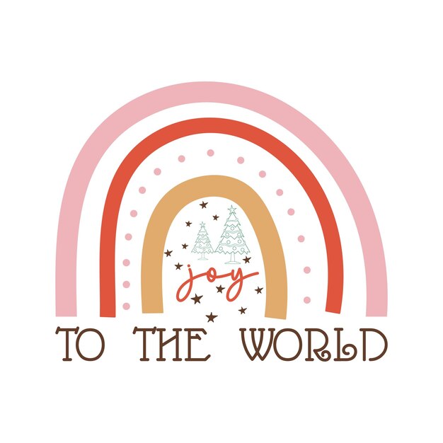 Paquete de diseño Boho Christmas Rainbow SVG