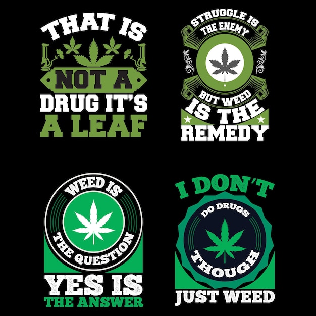 Paquete de diseño de camiseta de cannabis