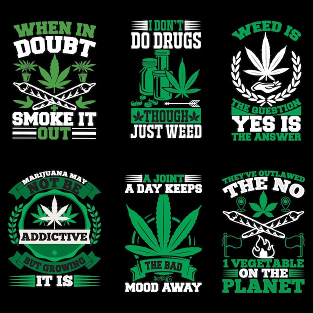 Paquete de diseño de camiseta de cannabis