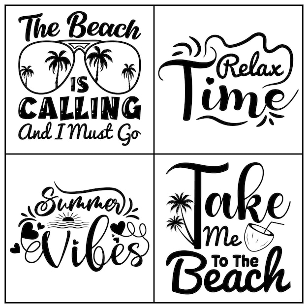 Paquete de diseño de camiseta de manualidades SVG de verano
