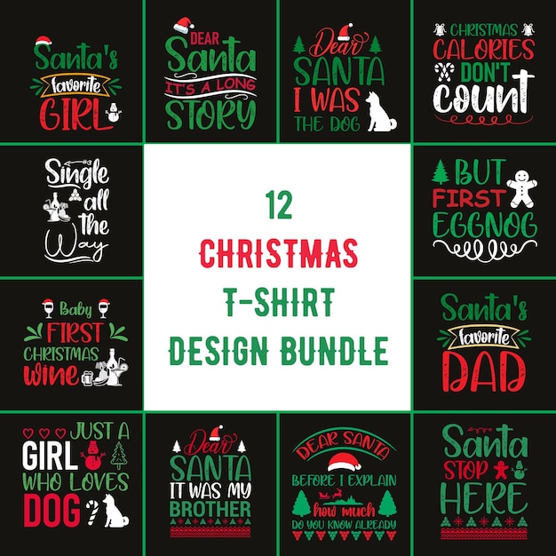 Paquete de diseño de camiseta de Navidad Paquete de diseño de camiseta de Navidad Paquete de diseño de camiseta de Navidad