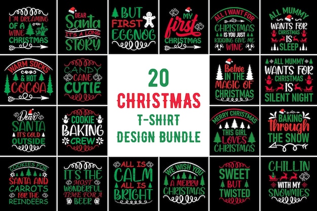 Paquete de diseño de camiseta de Navidad Paquete de diseño de camiseta de Navidad Paquete de diseño de camiseta de Navidad