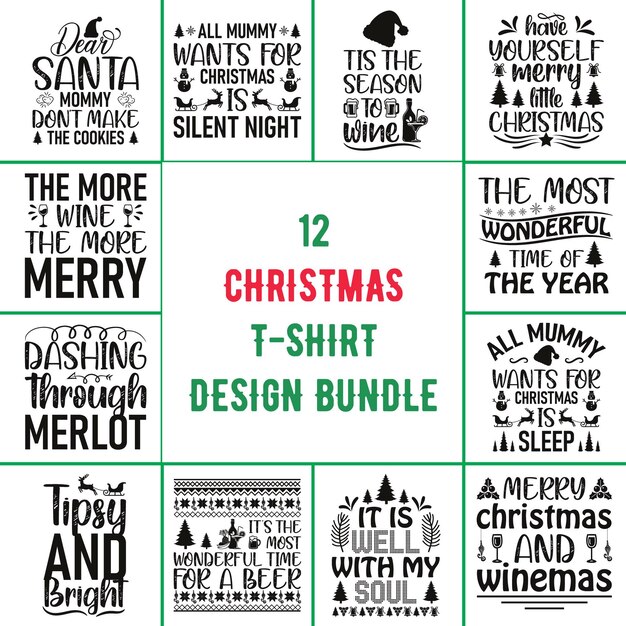Paquete de diseño de camiseta de Navidad Paquete de diseño de camiseta de Navidad Paquete de diseño de camiseta de Navidad