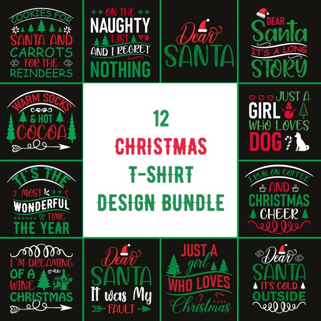 Paquete de diseño de camiseta de Navidad Paquete de diseño de camiseta de Navidad Paquete de diseño de camiseta de Navidad
