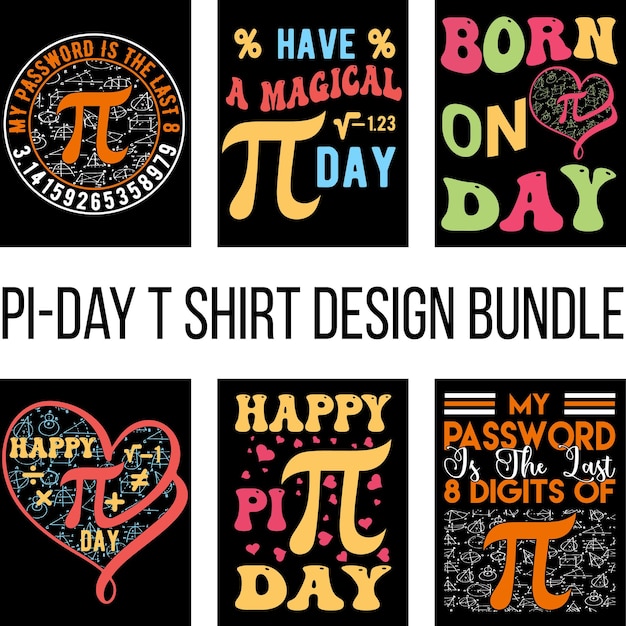 Paquete de diseño de camiseta de PI Day