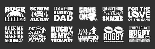 Paquete de diseño de camiseta de rugby Camiseta de fútbol americano Colección de diseño de camiseta de rugby vectorial