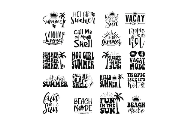 Paquete de diseño de camiseta de verano