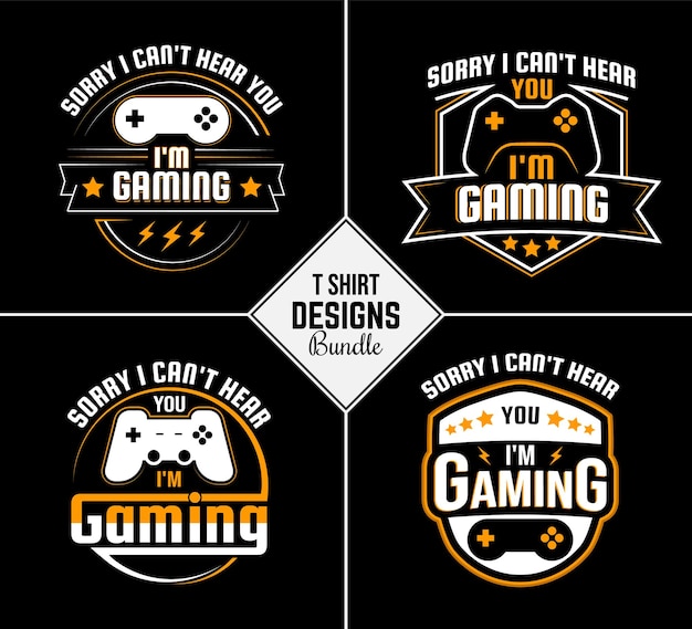 Paquete de diseño de camisetas de juegos vintage con cita de motivación creativa y forma vectorial