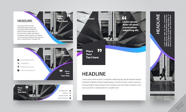 Paquete de diseño corporativo Gradient Strip