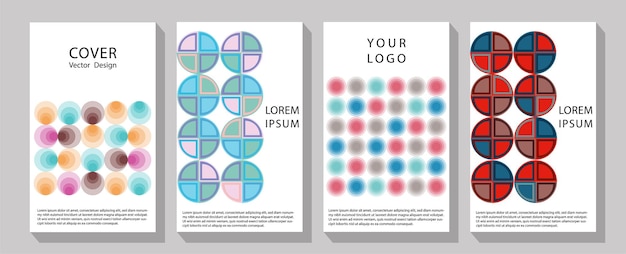 Paquete de diseño de diseño de ilustración geométrica abstracta de cubierta de informe corporativo.