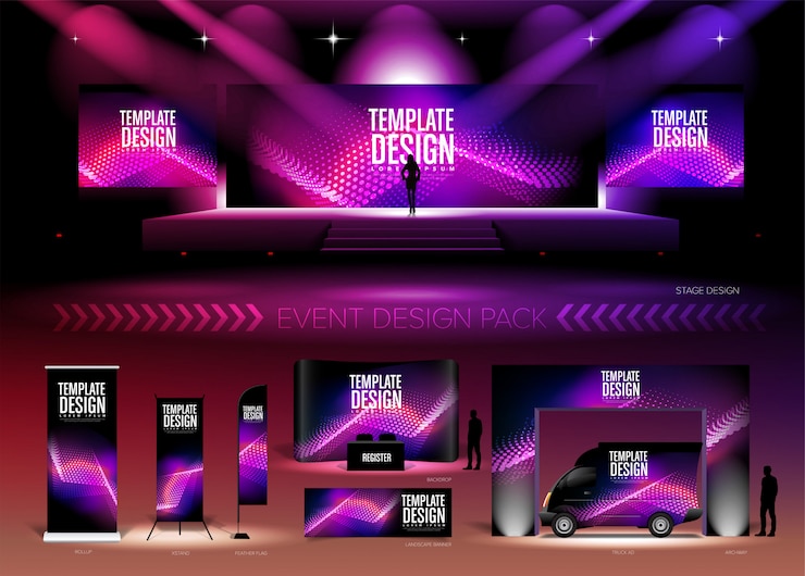 Vector paquete de diseño de eventos