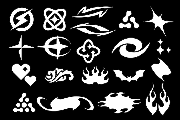 Paquete de diseño de formas Y2K bueno para logotipos