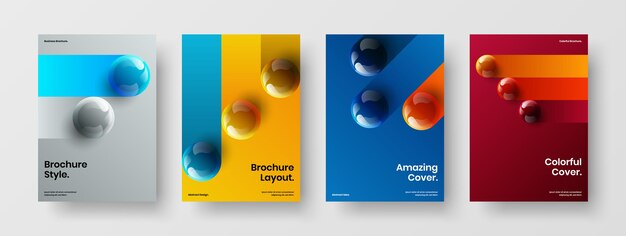 Paquete de diseño de informe anual Fresh 3D Spheres
