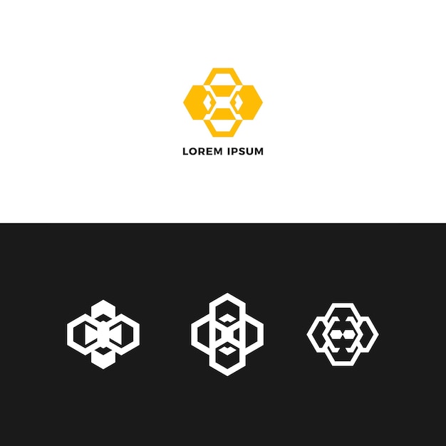 Paquete de diseño de logotipo de forma geométrica.