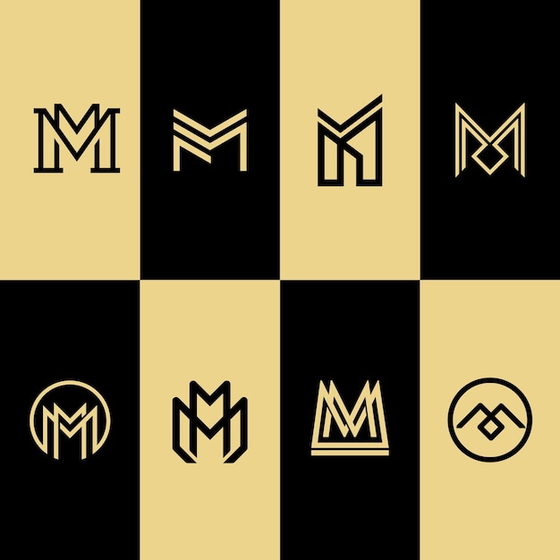 PAQUETE DE DISEÑO DE LOGOTIPO DE LETRA MM