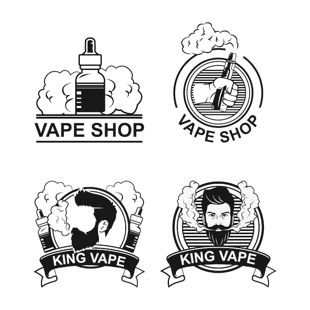 Paquete de diseño de logotipo de vape vintage