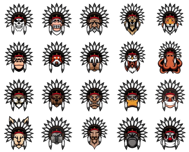 El paquete de diseño de la mascota Apache