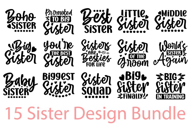 El paquete de diseño SVG de la hermana