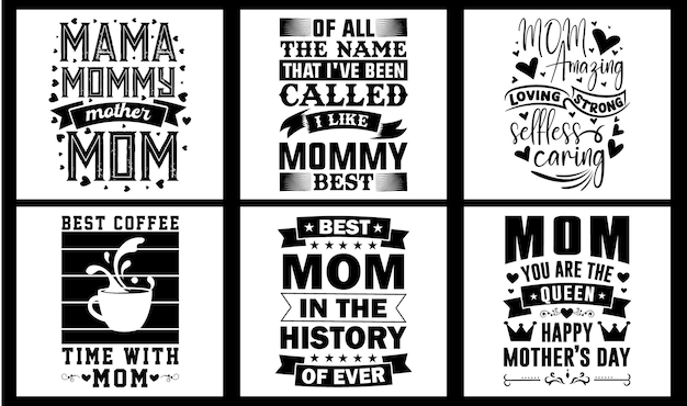 Paquete de diseño SVG de mamá. Paquete de diseño de camiseta de tipografía de mamá. Mamá diseñó un Vector. mamá divertida