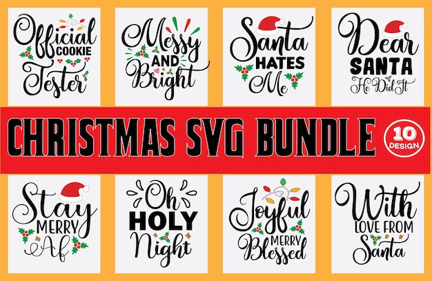 Vector paquete de diseño de svg de navidad