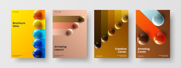 Paquete de diseño vectorial de diseño A4 de portada de catálogo abstracto