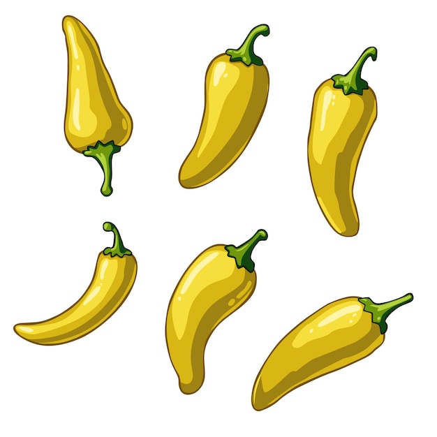 paquete de diseño vectorial de jalapeno amarillo