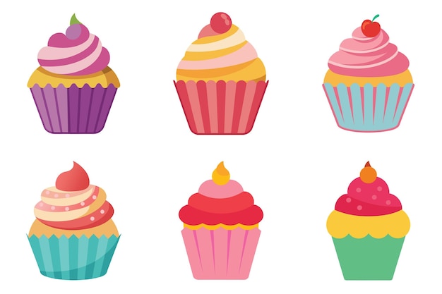 paquete de diseño vectorial de pastel colorido