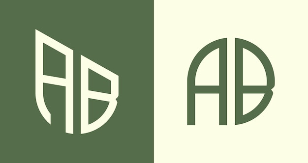 Paquete de diseños de logotipo AB de letras iniciales simples y creativas