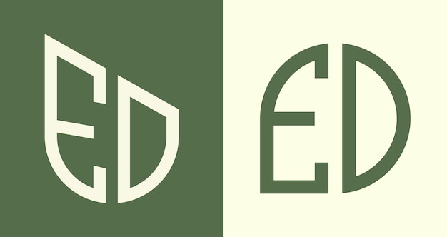 Paquete de diseños de logotipo ED de letras iniciales simples y creativas