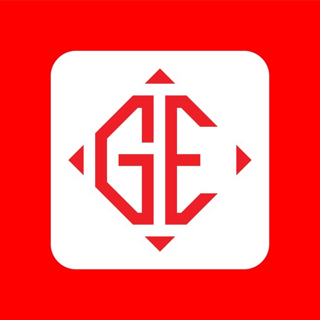 Paquete de diseños de logotipo GE de letras iniciales simples y creativas