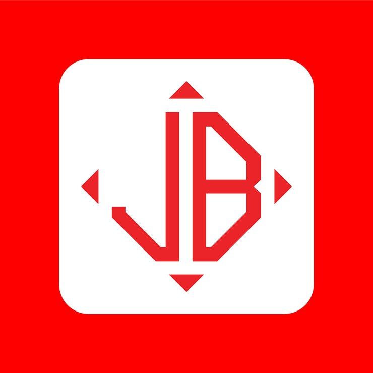 Vector paquete de diseños de logotipo jb de letras iniciales simples y creativas
