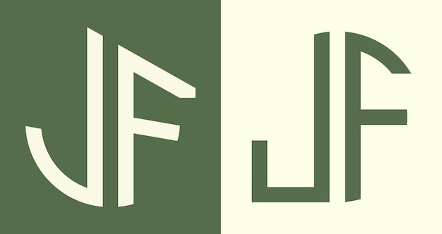 Paquete de diseños de logotipo JF de letras iniciales simples y creativas