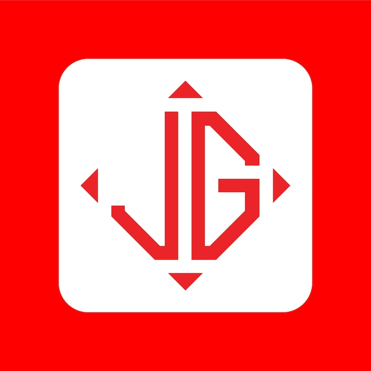 Vector paquete de diseños de logotipo jg de letras iniciales simples y creativas