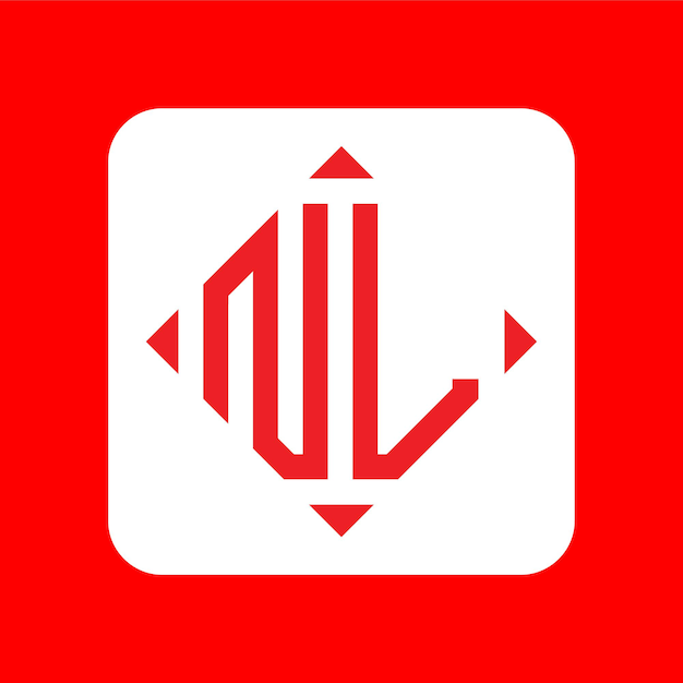 Paquete de diseños de logotipo NL de letras iniciales simples creativas
