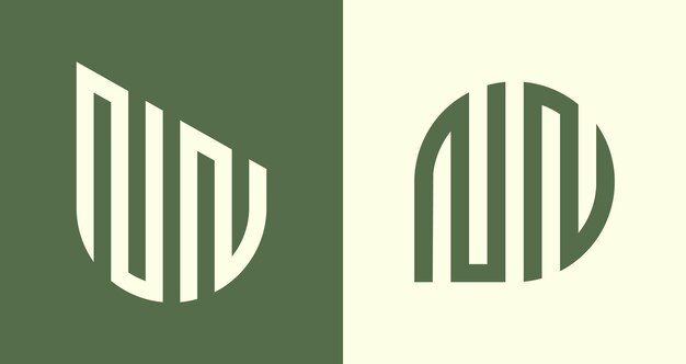 Paquete de diseños de logotipo NN de letras iniciales simples creativas