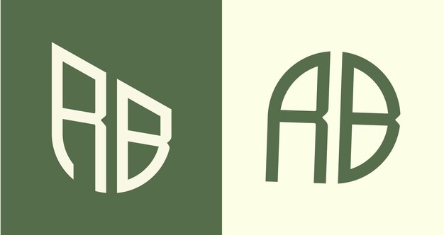 Paquete de diseños de logotipo RB de letras iniciales simples y creativas