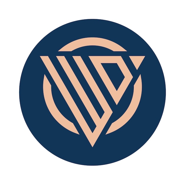 Paquete de diseños de logotipo WD de letras iniciales simples y creativas