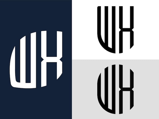 Paquete de diseños de logotipo WX de letras iniciales creativas