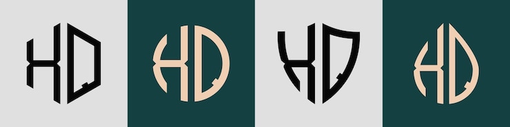 Vector paquete de diseños de logotipo xq de letras iniciales simples y creativas