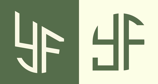Paquete de diseños de logotipo YF de letras iniciales simples y creativas