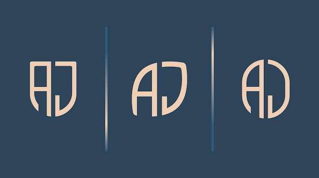 Paquete de diseños de logotipos AJ de letras iniciales creativas