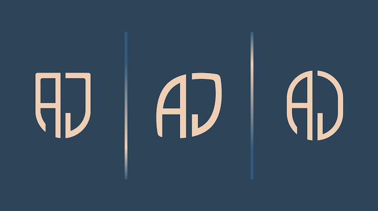 Vector paquete de diseños de logotipos aj de letras iniciales creativas