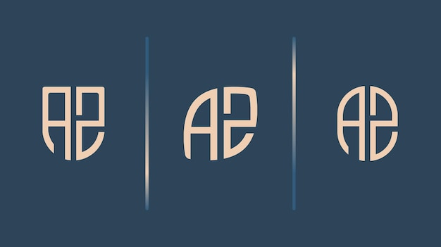 Vector paquete de diseños de logotipos az de letras iniciales creativas