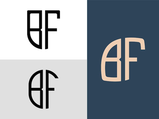 Paquete de diseños de logotipos BF de letras iniciales creativas