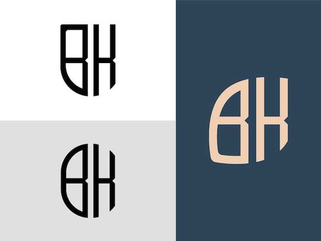 Paquete de diseños de logotipos Creative Initial Letters BK