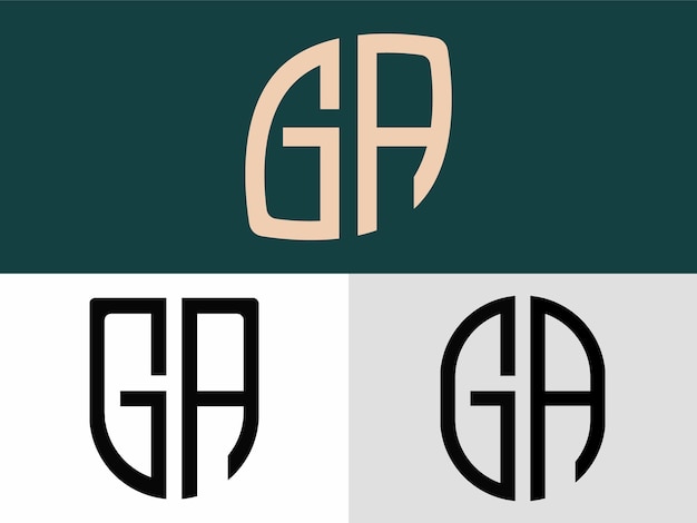 Paquete de diseños de logotipos de Creative Initial Letters GA