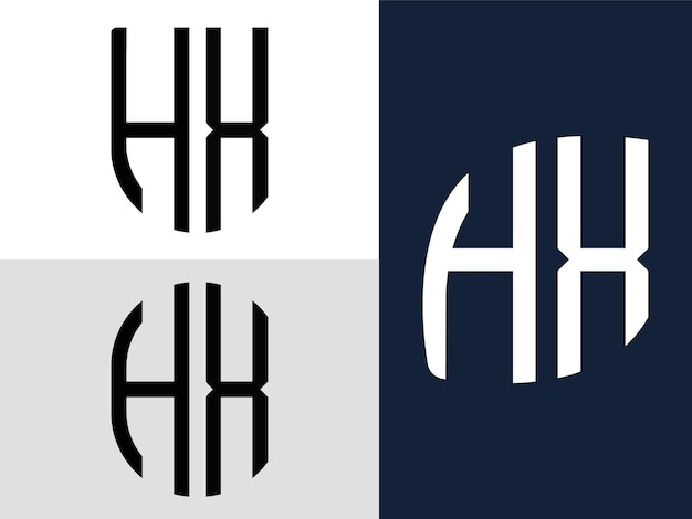 Vector paquete de diseños de logotipos creative initial letters hx