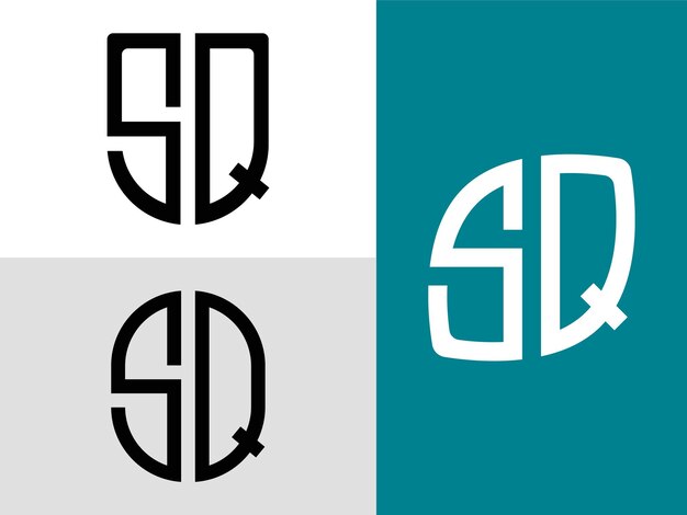 Paquete de diseños de logotipos Creative Initial Letters SQ