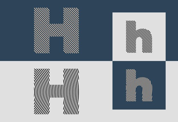 Paquete de diseños de logotipos Creative Initial Line Letters H